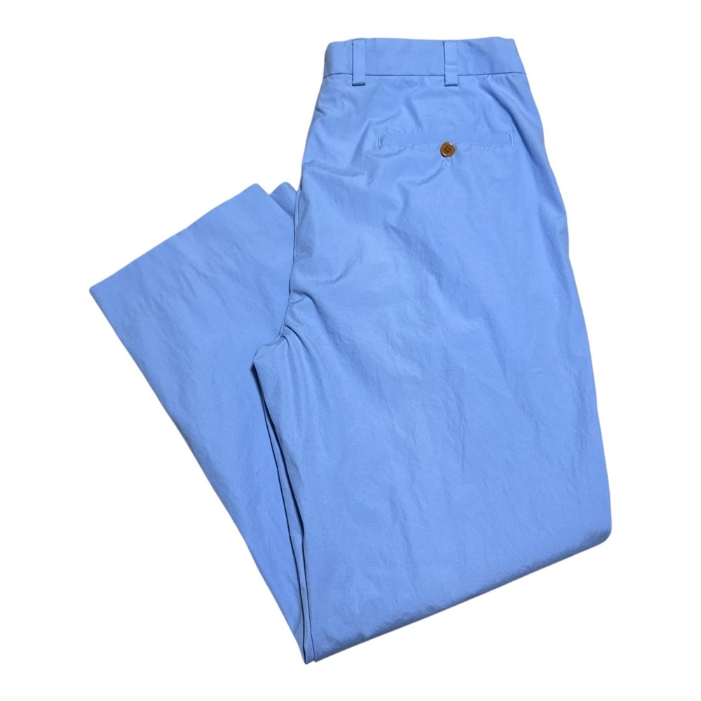 Brooks Brothers Clark Cotton Blend Blue Pleated Pants Mens 36x32 (Fits 36x28.75)